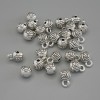 Silver-tone bail hardware, silver-colored metal, sizes 6x9 mm ±, hole diameters 1.7 mm ± and 2 mm ±, packaging 20 g, 25 pcs