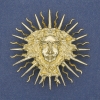 Yarilo Brooch-Pendant in Golden Metal 59mm+