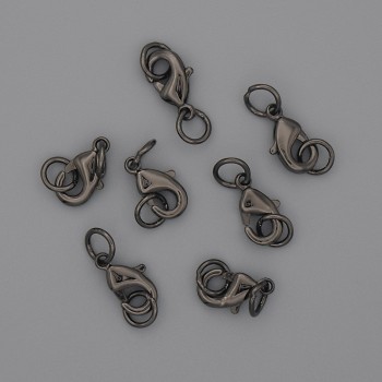 Carabiner Clasp 10×5 mm, black metal color
