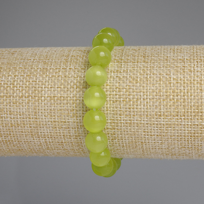 Cat's Eye Bracelet with Smooth Beads 9mm