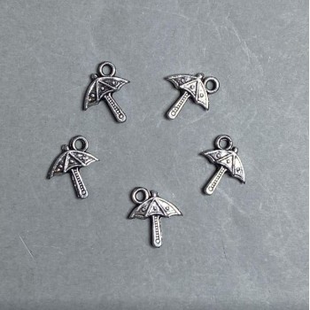 CLEARANCE! Packaging 0.5 kg Pendant 'Umbrella' - plastic, dark silver color, dimensions 18 x 16 x 3 mm, hole diameter 3 mm