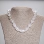 Necklace of rock crystal, faceted briolette 18, 5-19x12.5x13mm ± 45cm ± with clasp