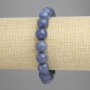 Sponge coral bracelet with smooth beads, 10.5 mm, 18 cm length, stretch