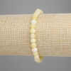 Yellow frosted agate bracelet with smooth 6mm beads, 18 cm length, stretch