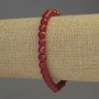 Stretch Coral Bracelet with Faceted Beads, 6 mm Diameter, 18 cm Length