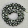 Seraphinite natural stone beads, smooth round 10 mm diameter, length 39 cm ± on thread