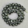 Seraphinite natural stone beads, smooth round 10 mm diameter, length 39 cm ± on thread
