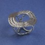 Brooch clip for scarves and kerchiefs, 37mm+, silver-tone metal, 21mm diameter