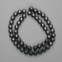 Hematite beads faceted ball 8 mm, length 39 cm+