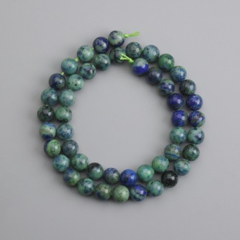 Azurite beads - smooth spheres, 8 mm diameter, 37 cm length +