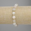 Belomorite Bracelet with Faceted Rhombus Beads, 8×7 mm, Seed Beads 3 mm, Length 18 cm, Stretch