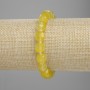 Yellow Agate Bracelet with Faceted Cube Beads, 8.5×8.5 mm, 3 mm Seed Beads ±, 18 cm ± Elastic