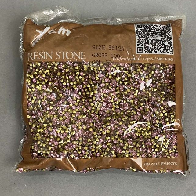 Purple Rhinestones, 3 mm Diameter, Packaging 105 g (±)