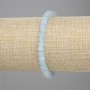 Faceted Aquamarine Bracelet, Rondelle Beads, 6x4 mm, Length 18 cm, Stretch