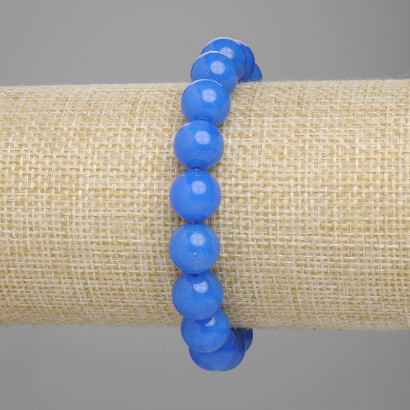 Apatite Bracelet with Smooth Beads, 10mm Diameter, 18cm Length (Stretch)