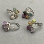 Earring 'Magic of Gemstones' Assorted Uncut Stones (4–5 Petals) One Size