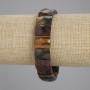 Bracelet with Tiger's Eye, Bull's Eye and Hawk's Eye — Faceted Links, approx. 15×11 mm, length 18 cm ± stretch