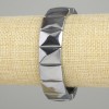 Terahertz bracelet with faceted links, diameter about 16×12 mm, length 18 cm ±, stretch
