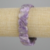 Charoite natural stone bracelet, smooth links, 16×12 mm, 18 cm length, stretch