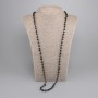 Necklace of Czech crystal, faceted rondelle 6x5 mm, length 78 cm, with 5 cm extender chain