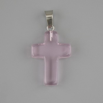 Cross Pendant made of tinted quartz 25×18 mm ±, length 35 mm ±