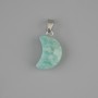 Faceted Crescent Pendant Amazonite 19×12 mm ±, length 25 mm+