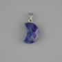 Faceted Crescent Pendant, Lapis Lazuli, 19×12 mm ±, length ~25 mm