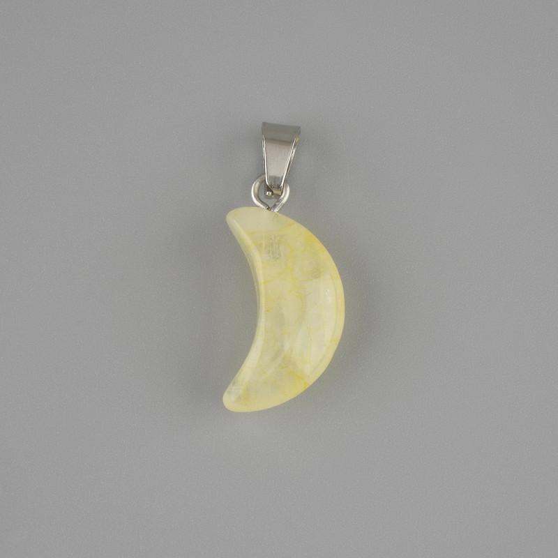 Crescent Citrine Pendant 20×9 mm ±, length 26 mm ±
