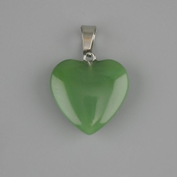 Heart Pendant with Jade 20×20 mm