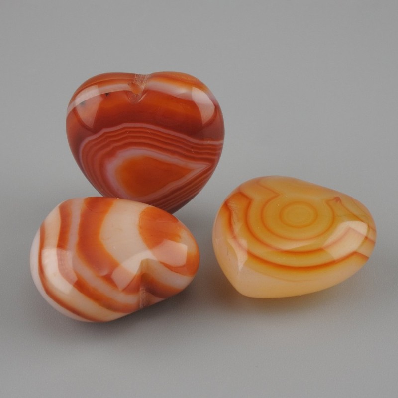 Heart-shaped agate pendant blank 20x20 mm ± with pin hole