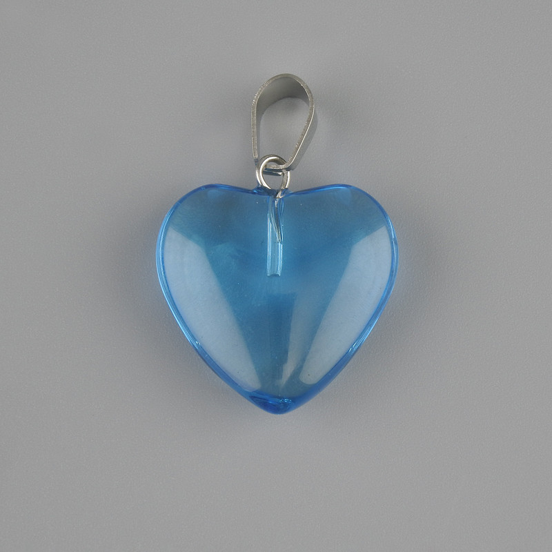 Heart-Shaped Pendant with Toned Quartz 20x20 mm ±, Length 30 mm ±