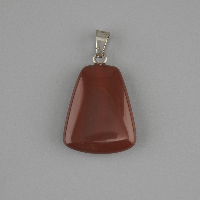 Carnelian Pendant, Trapezoid 17x21 mm ±, Length 30 mm+