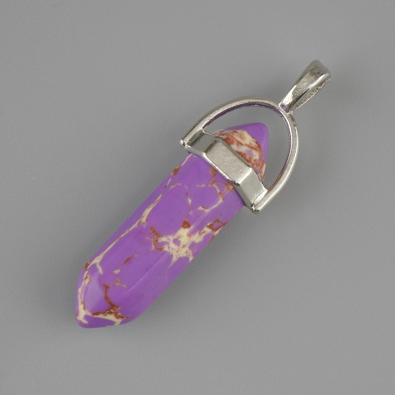 Variscite pendant hexagonal crystal 30×8×41 mm+