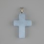 Cross Pendant Aquamarine 25x18mm+-, length 36mm+