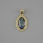 Pendant Halite with White Rhinestones, diameter 21×13 mm ±, length 25 mm ±, gold-tone metal