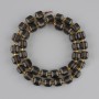 Smoky Quartz Faceted Cube Beads, 8×8 mm, seed beads 3 mm, length 37 cm on thread