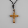 Pendant 'Cross' Tiger's Eye, diameter 47×36 mm ± on black cord with adjustable drawstring, length 78 cm+
