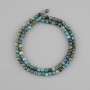 Chrysocolla beads, natural stone, faceted cube beads, 4x4 mm, length 39 cm ±