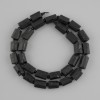 Tourmaline Schorl Cut Beads, diameter 10.5–12 × 7–7.5 mm, seed beads 3 mm ±, length 39 cm ±