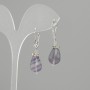 Fluorite drop earrings, diameter 14x10 mm, length 37 mm