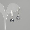 Terahertz Earrings with Faceted Bead, 10 mm Diameter ±, 30 mm Length ±