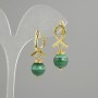 Malachite Smooth Bead Earrings 10 mm ±, length 30 mm ±