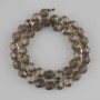 Smoky Quartz Faceted Beads, 9x8 mm, length approx. 37 cm, on thread