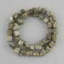 Pyrite Beads, Unpolished Stone, diameter 4.5–9 × 5.5–8 mm, length approx. 38 cm, on thread