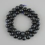 Hawk's Eye Beads, Natural Stone, Smooth Round Beads, 10 mm Diameter, 38 cm Length ±