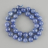 Kyanite beads, natural stone, smooth round, 12 mm diameter, approx. 39 cm length on thread