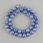 Kyanite beads, natural stone, smooth spheres, 10 mm diameter ±, 39 cm length ±, on thread