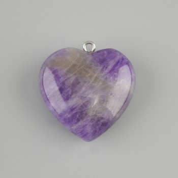 Amethyst Heart Pendant 30×30 mm