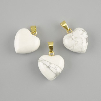 Heart Pendant Cacholong 15x15x23 mm+