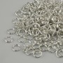 Spring-loaded jump ring, 6 mm, silver-toned metal, packaging 20 g